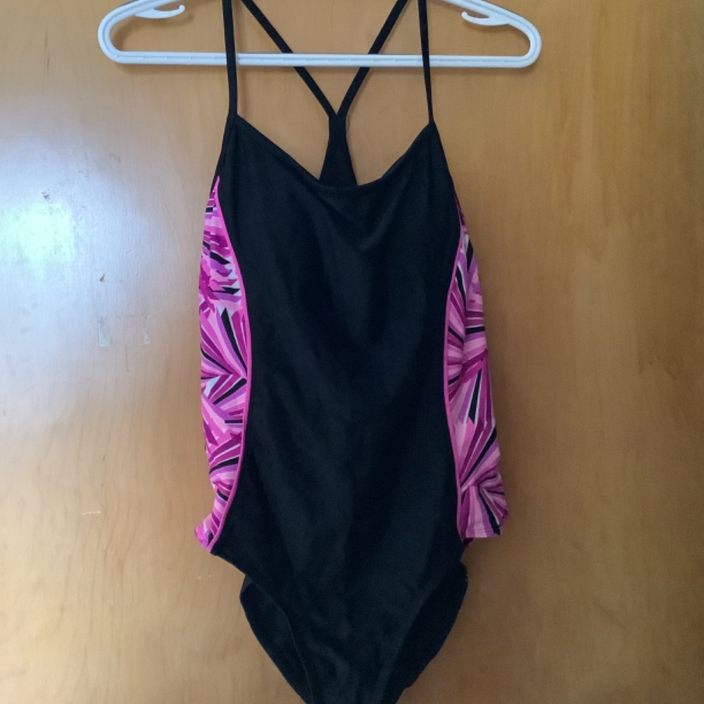 Crane Women one piece Swimsuit Pink and Black Size XL